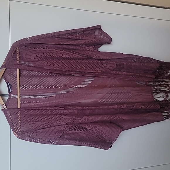 Mauve Lace Cardigan - Picture 3 of 3